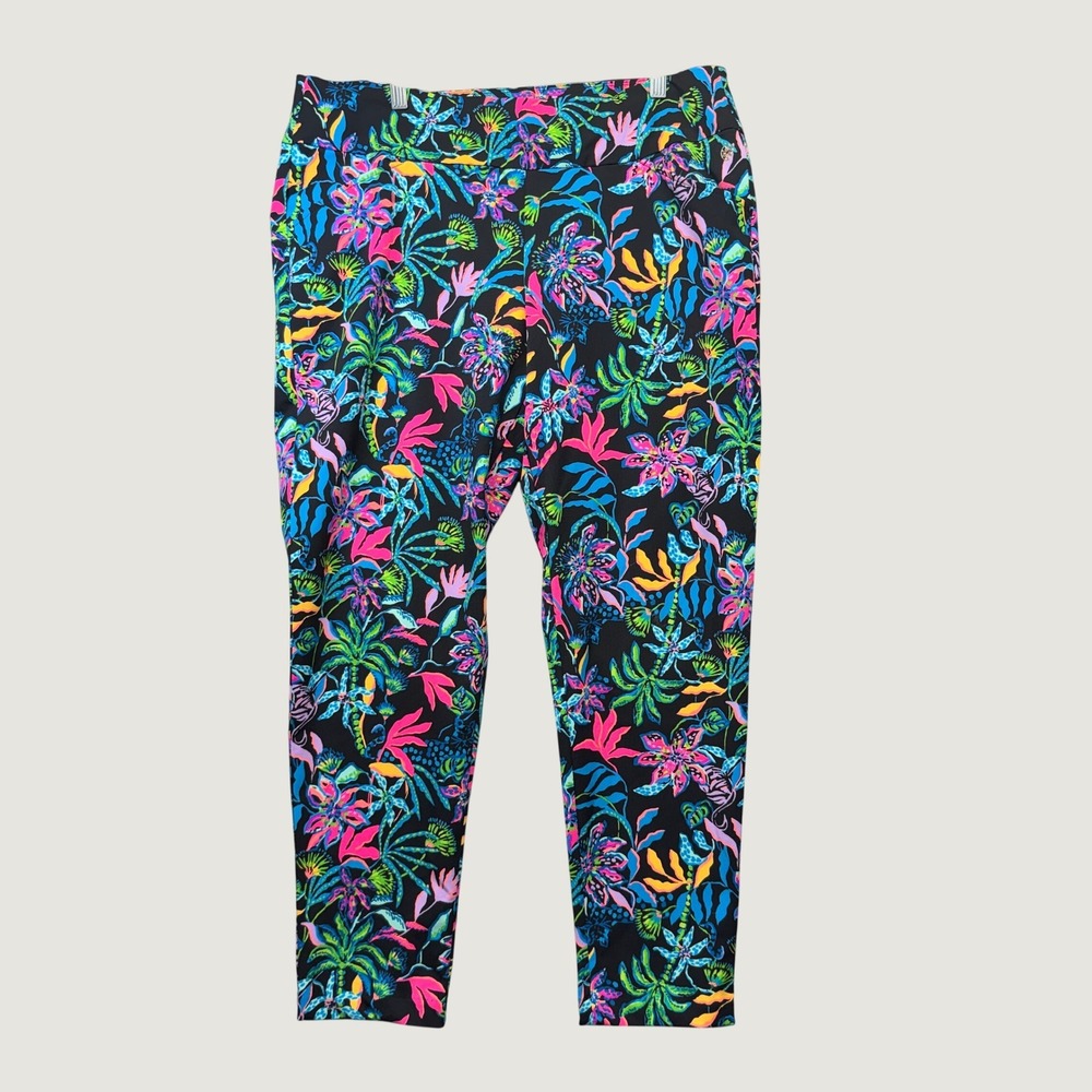 Lilly Pulitzer Luxletic Corso Pants Lookin Sharp Golf UPF 50+ Womens 16 Tropical
